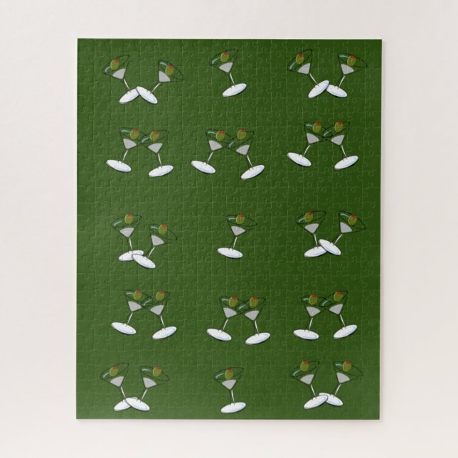 Puzzles Martini Glasses Green (Vertical)