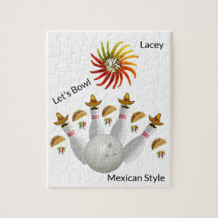 Puzzles Mexican Hot Peppers Bowling Ball Pins