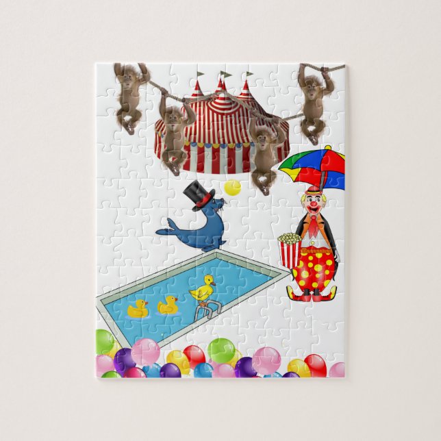 Puzzles Monkey Clowns Circus Seal Balloons (Vertical)