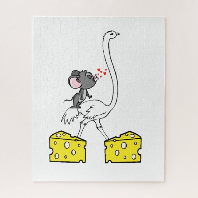Puzzles Mouse Cheese Ostrich  (Vertical)