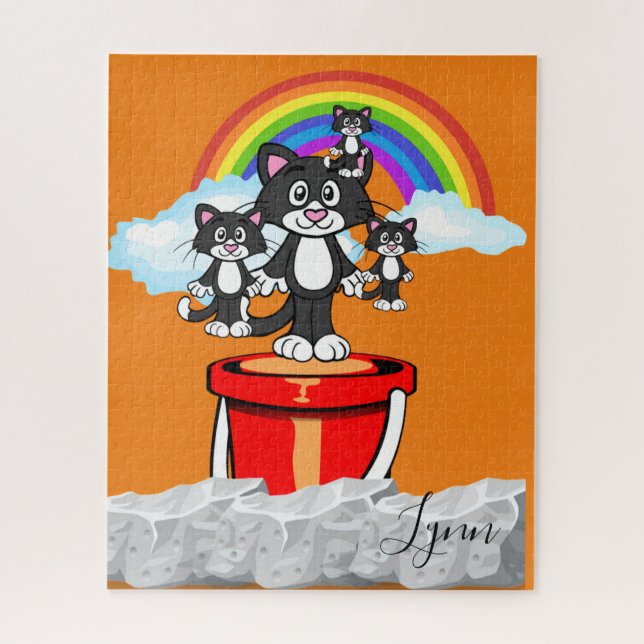 Puzzles Orange Cats Rainbow (Vertical)