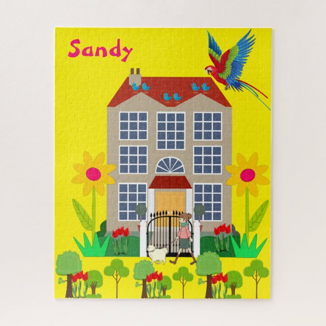 Puzzles Park House Dog Floral (Vertical)