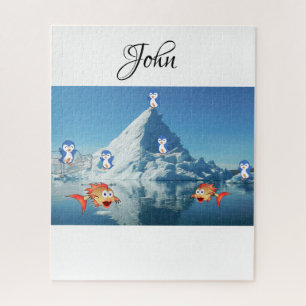 Puzzles Penguin Fish Happy Valentine