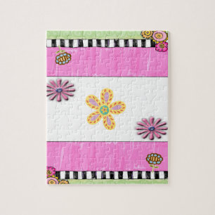 Puzzles Pink Floral Flowers