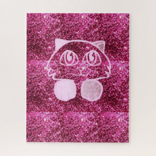 Puzzles Pink Glitter Cat
