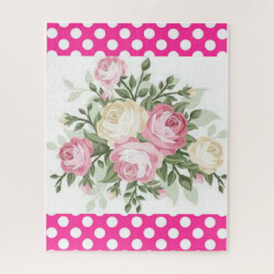 Puzzles Pink Polka dot, Flowers Floral