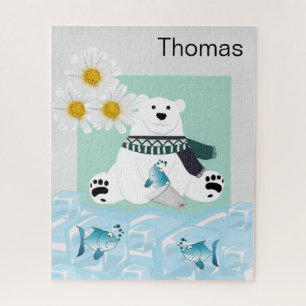 Puzzles Polar Bear Fish Ice Daisy Floral