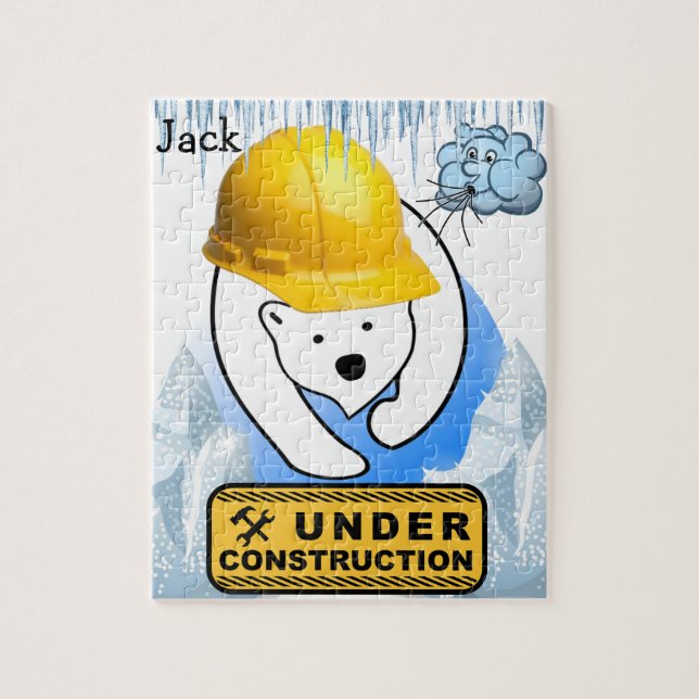 Puzzles Polar Bear Under Construction Clouds (Vertical)