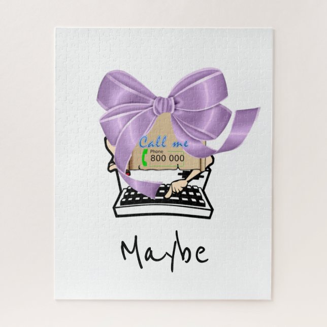 Puzzles Purple Bow Typewriter Call Me Maybe (Vertical)