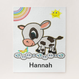 Puzzles Rainbow Clouds Cow Sun