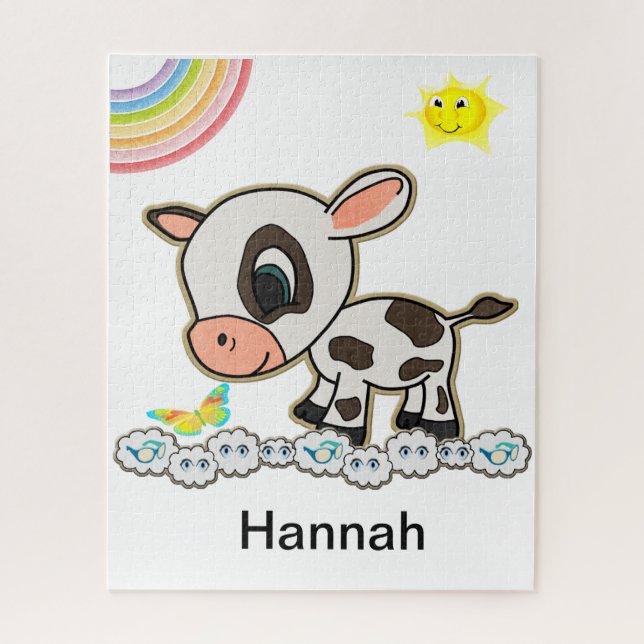 Puzzles Rainbow Clouds Cow Sun (Vertical)