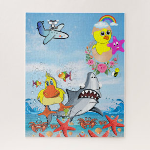 Puzzles Rainbow Sky Ocean Shark Ducks Cat