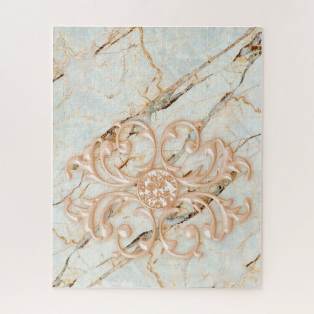 Puzzles Rose Marble Floral (Vertical)