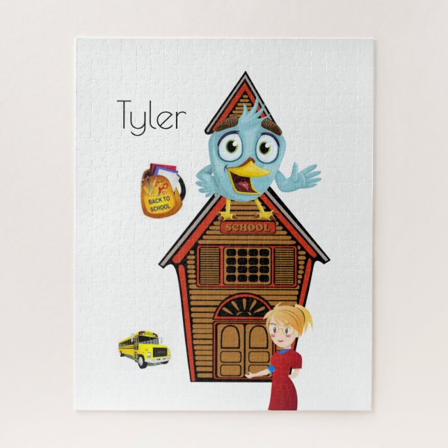 Puzzles School Bus Teacher Bird (Vertical)