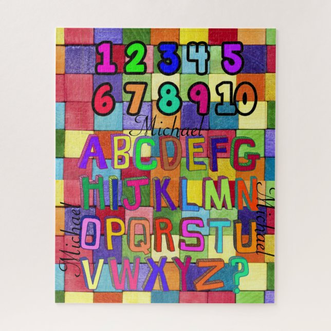 Puzzles Square Colours Numbers Alphabet (Vertical)