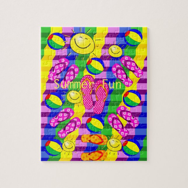 Puzzles Summer Fun Flip Flops Sun (Vertical)
