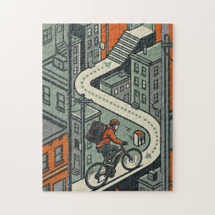 PUZZLES: Urban Bike Courier City Jigsaw Puzzle