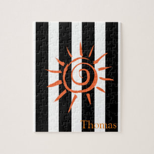 Puzzles White and Black Stripe Sun