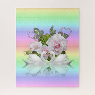 Puzzles White Swans Pastel Colours