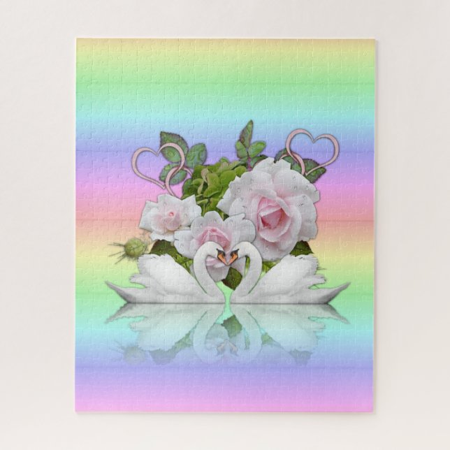 Puzzles White Swans Pastel Colours (Vertical)