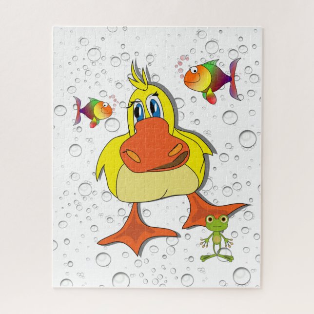 Puzzles Yellow Duck Fish Ocean Frog (Vertical)