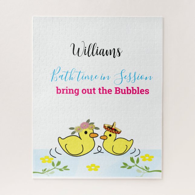 Puzzles Yellow Ducks Floral Bath time  (Vertical)