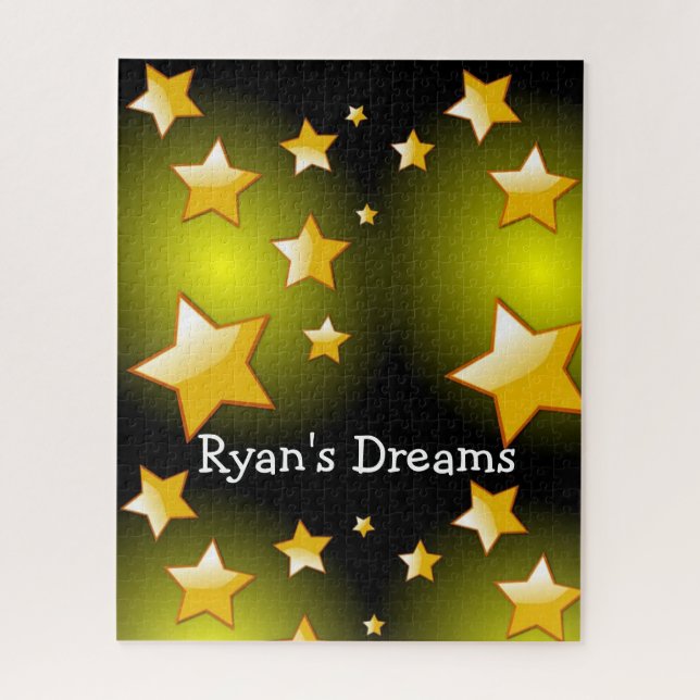 Puzzles Yellow Stars Black (Vertical)