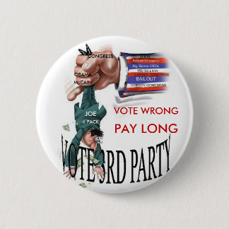 PVOTE WRONG 6 CM ROUND BADGE