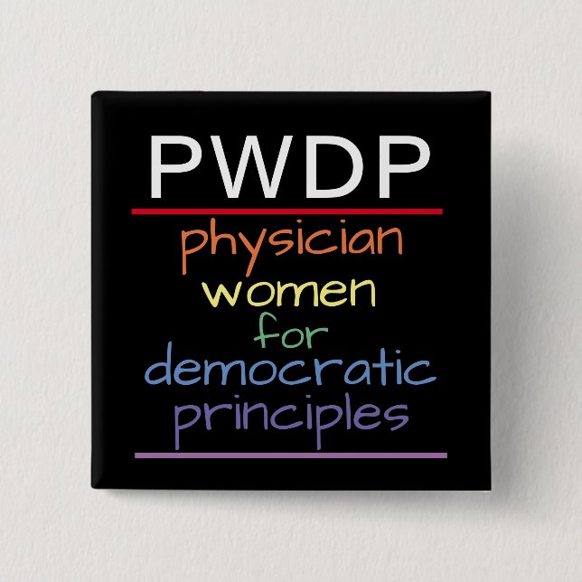 PWDP Rainbow 15 Cm Square Badge (Front)