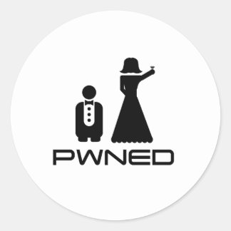 PWNED Marriage Classic Round Sticker