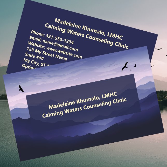 Pychotherapist or Counsellor Psychologist Mountain Business Card (Creator Uploaded)