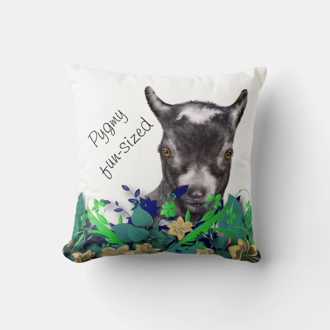 Pygmy Goat Painting Herd Name Goat Pillow (Front)