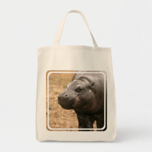 Pygmy Hippo Grocery Tote Bag