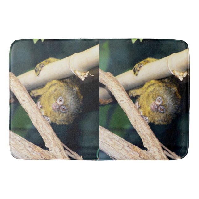 Pygmy Marmoset Tree Hugger, Memory Foam Bathmat (Front)