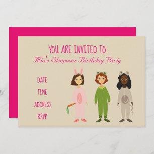 Pyjama cute Slumber sleepover birthday party Invitation