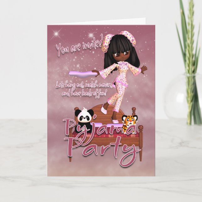 Pyjama Party Invitation Card (Front)