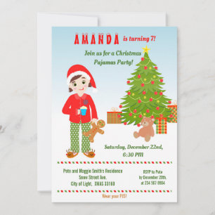 Pyjamas and Cookies Birthday Party Invitation