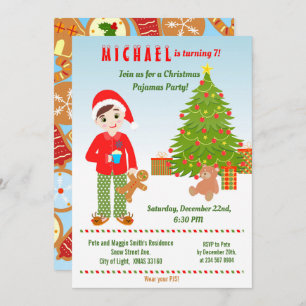 Pyjamas and Cookies Birthday Party  Invitation