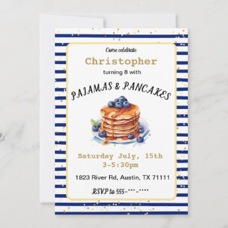 Pyjamas and Pancakes Birthday Invitation