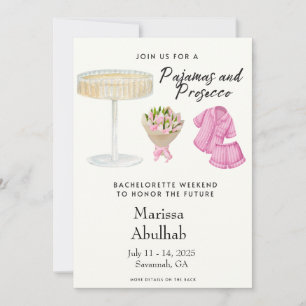 Pyjamas and Prosecco Bachelorette Party Invitation