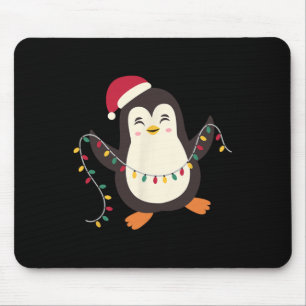 Pyjamas Cute Penguins Xmas Santa Lights Christmas Mouse Pad