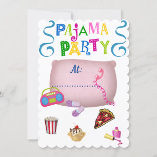 Pyjamas party invitation