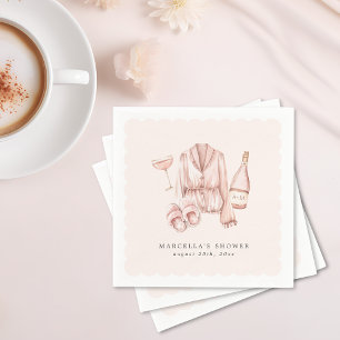 Pyjamas & Prosecco Bridal Shower Bachelorette Napkin