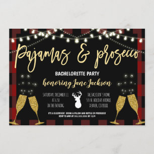 Pyjamas & Prosecco Christmas Bachelorette Invitation