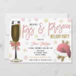 Pyjamas & Prosecco Christmas Party Invitation<br><div class="desc">Pyjamas and Prosecco Christmas Party Invitation Editable Template. Use this holiday Christmas party for your festive holiday event,  great for bachelorette,  bridal showers and other fun ladies' night holiday parties!</div>