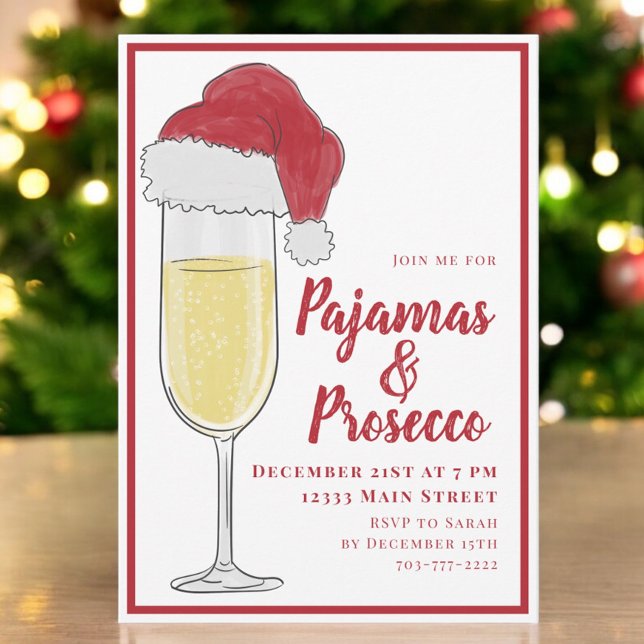 Pyjamas & Prosecco Christmas Party Invitation (Creator Uploaded)