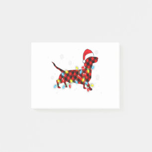 Pyjamas Red Buffalo Plaid Dachshund Dog Merry Chri Post-it Notes