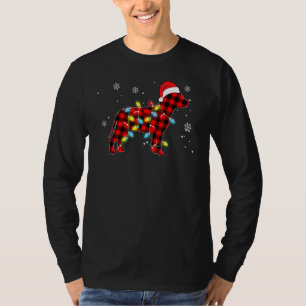 Pyjamas Red Buffalo Plaid Pitbull Dog Merry Christ T-Shirt