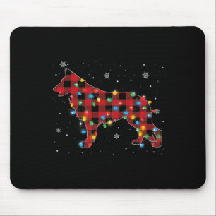 Pyjamas Red Plaid German Shepherd Dog Lovers Chris Mouse Pad