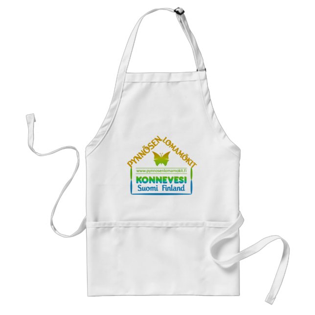 Pynnösen Lomamökit apron - choose style (Front)